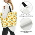thumbnail image 3 of Disketp Yellow White Plaid Sunflower Bolsa Tote Estampada para Mujer, Bolso de Hombro y de Mano para Compras y Viajes, 3 of 8