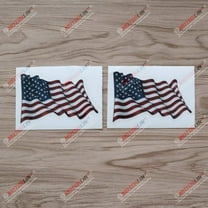 2X Reflective 4" USA American Flag Patriotic Decal Sticker Car Laptop Vinyl Waving Style a
