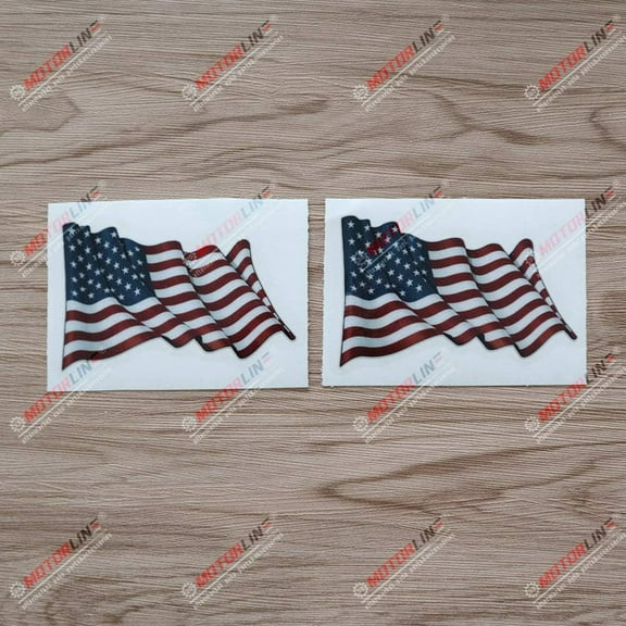 2X Reflective 4" USA American Flag Patriotic Decal Sticker Car Laptop Vinyl Waving Style a