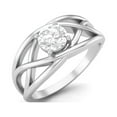thumbnail image 2 of AVDAN 0.50 Ctw Round Moissanite Crossover Shank 925 Sterling Silver Women Wedding Ring, 2 of 4