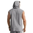 thumbnail image 6 of Handshe Men's Summer Solid Color Linen Sleeveless Button Cardigan Hooded Shirt, Casual & Fashionable for Outdoor, 6 of 9