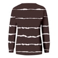 thumbnail image 5 of IMENGL Casual striped pullover top, Brown XL, Size M-2XL, 5 of 5