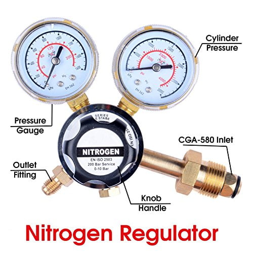 Nitrogen Regulator 3000 PSI CGA580 Inlet Connection and 1/4Inch Male
