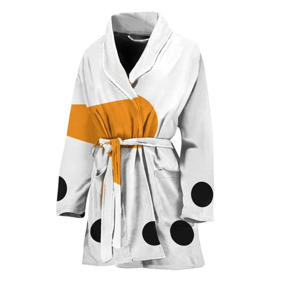Snowman Face Women Bathrobe One Size Univeral Fits, Christmas Snowman Winter Vibe Fashion Lightweight Plush Fleece Long Robe For Women