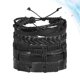 thumbnail image 5 of GOOHOCHY Pulsera de cuero de 5 piezas Pulsera de moda Pulsera retro Pulsera ajustable para hombres (Negro), 5 of 8