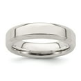 thumbnail image 1 of Solid 925 Sterling Silver 5mm Bevel Edge Size 13 Wedding Band Ring Comfort-Fit, 1 of 3