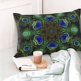 thumbnail image 4 of KLL Peacock Feathers Pillow Covers Envelope Closure,Super Soft and Cozy Fuzzy Fleece Pillow Case Cover (No pillow core） 20"x30", 4 of 5