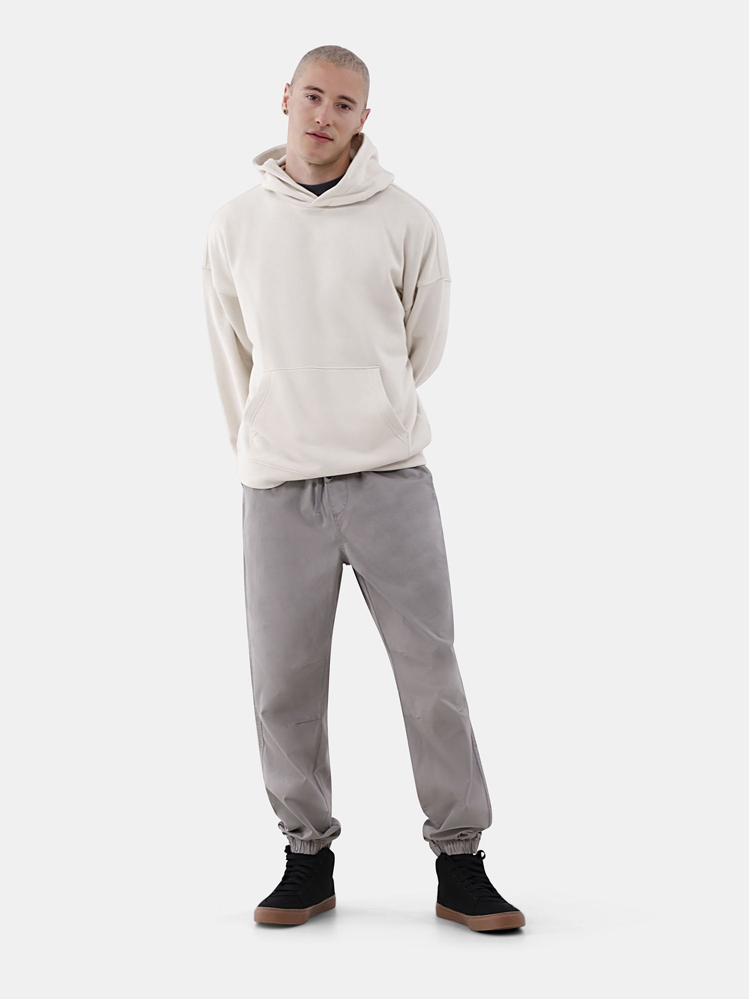 No Boundaries Men's and Big Men's Cotton Blend Twill Jogger Pants, Sizes XS-3XL