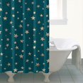 thumbnail image 4 of Teal Christmas Star Pattern Shower Curtain 84"x72" ,Bathroom Decorative Shower Curtains Set with 12 Hooks,Modern Waterproof Washable Shower Curtain, 4 of 6
