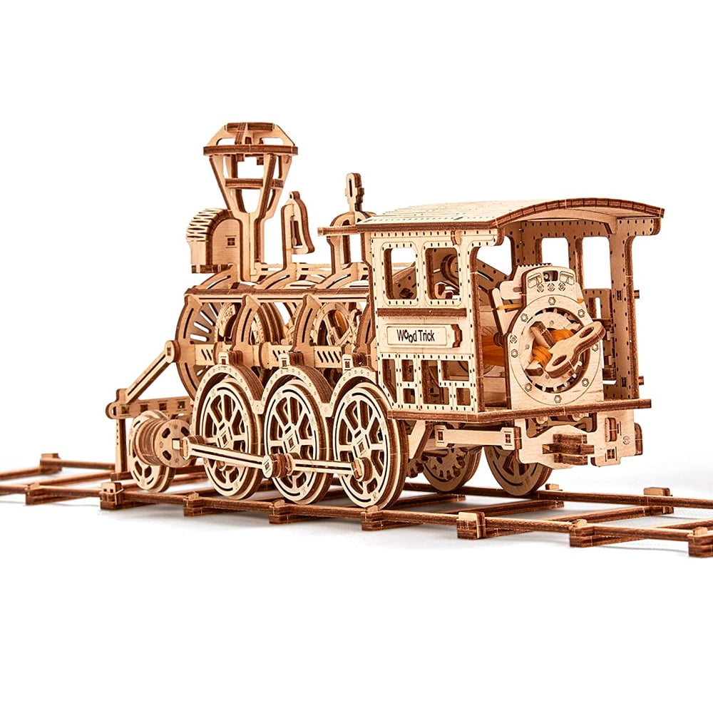 Wood Trick 3D Locomotive Wooden Puzzle Train Model Mechanical Building Kit