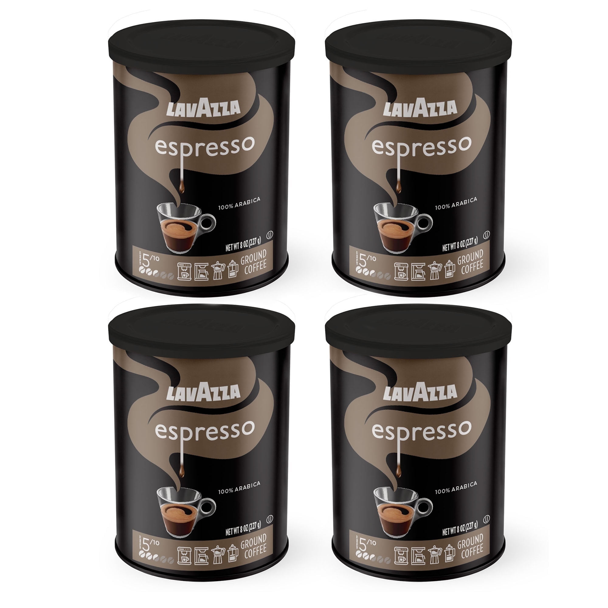 コーヒー LAVAZZA Lavazza, Espresso Ground Coffee, Pack of 4, 8 oz Tin, Medium Roast