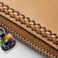 thumbnail image 3 of Motorcycle Racing Riding Helmet Watercolor Faux Leather Square Keychain, 3 of 7