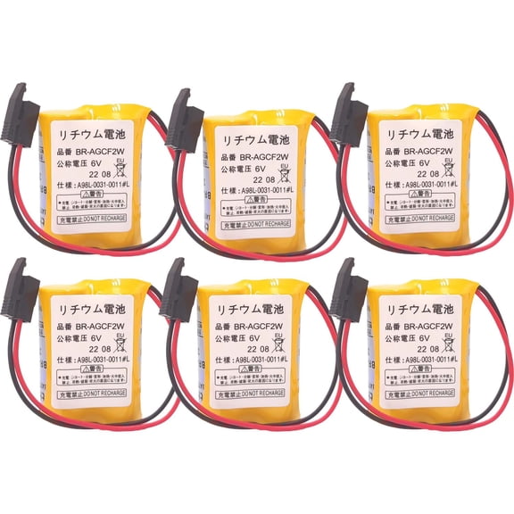 6 Pcs Replacement Battery for GE BR-AGCF2W A06B-6093-K001 A98L-0031-0011 L Fanuc A98L-0031-0011 L