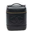 thumbnail image 1 of Pre-Owned Chanel Black Timeless Tall Vanity Case Handbag Caviar Leather, 1 of 10