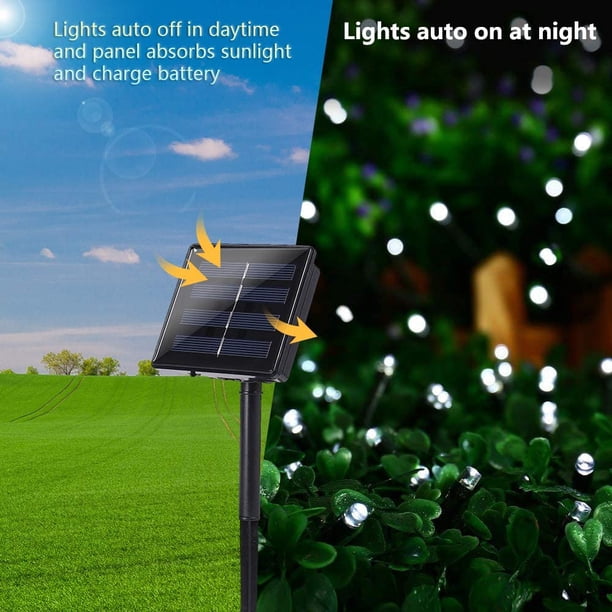 72FT Solar String Lights – 200 Warm White LEDs, Waterproof IP65, 8 Modes, Auto Dusk-to-Dawn – Outdoor Patio Garden Yard Camping Decor
