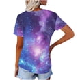thumbnail image 5 of Fesfesfes Women Tops Women's Fashion Casual Print Astral V-neck Short Sleeve T-shirt Fitted Shirts for Women 3XL(US:14), 5 of 5