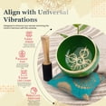 thumbnail image 7 of Ajuny Tibetan Buddhist Brass Singing Bowl - Arrow Design Green OM Bell Meditation Sound - 4 inch Diameter for Relaxation and Meditation Accessories - Stick and Cushion Included, 7 of 7