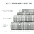 thumbnail image 4 of Noble Linens 4 Piece Pattern Microfiber Bed Sheets Set, Gray Polka Dot, Full, 4 of 10