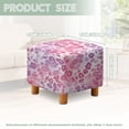 thumbnail image 3 of SCRAWLGOD Leopard Print Violet Pink Square Ottoman Cover, Stretch Square Ottoman Covers Slipcover, Cover for Storage Stool, Footstool Protection for Living Room, 3 of 7