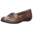 thumbnail image 1 of CLARKS Mocassin à Enfiler Ashland Bubble pour Femme, Cuir Brun, 7.5 2W US, 1 of 4
