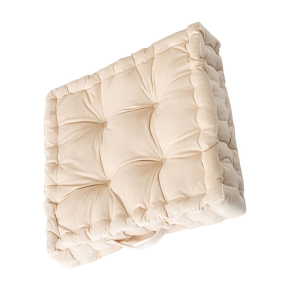 Toystoory Cojín cuadrado para asiento, cojín para silla, sofá, alfombrilla para el suelo del hogar, almohada de Color sólido, barra de Decoración del hogar Beige 38*38*8cm