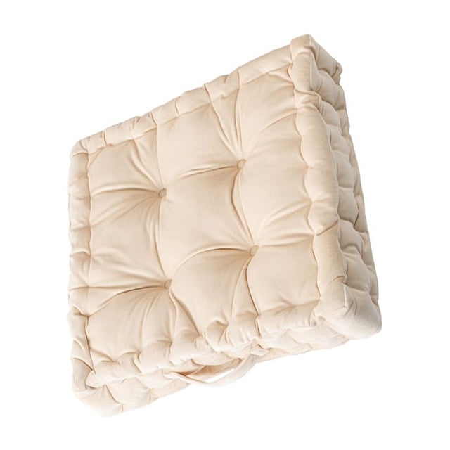 Toystoory Cojín cuadrado para asiento, cojín para silla, sofá, alfombrilla para el suelo del hogar, almohada de Color sólido, barra de Decoración del hogar Beige 38*38*8cm