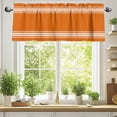 thumbnail image 2 of Farmhouse Orange Valances for Windows, 54 x 18in, White Stripe Rod Pocket Kitchen Valance Curtain Light Filtering Window Treatments for Living Room Bedroom, 1 Panel, 2 of 7