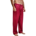 thumbnail image 1 of Mens Pajama Pants Satin Solid Color Loose Sleepwear Bottom, 1 of 9