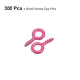 thumbnail image 3 of 300 Pack Small Screw Eye Hooks Mini Eyelets Screws, 5x10x1.2mm, Rose Red, 3 of 5