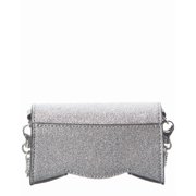 Christian Louboutin Glitter Leather Micro Shoulder Bag, Silver