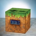 thumbnail image 2 of Paladone Minecraft Grass Block Reloj despertador digital, función de lámpara iluminada, reproduce música oficial en el juego, decoración de dormitorio para jugadores de Minecraft, 2 of 5