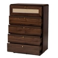thumbnail image 3 of Baxton Studio Jenibelle Classic Chest, 5-Drawer, Walnut Brown, 3 of 10