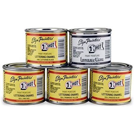 1-Shot Letter Enamel Primary Colors Set 4Oz