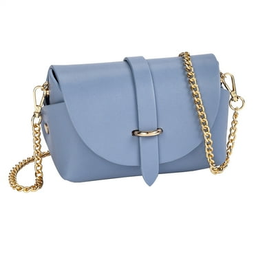 Sydney Love Vegan Leather Chain Crossbody, Blue