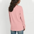 thumbnail image 5 of Women Long Sleeve Thermal Tops Fleece Cotton V Neck Pullover Sweater Basic Sweatshirt with Chest Pocket (XL, Pink), 5 of 7