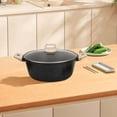 thumbnail image 4 of Large Soup Pot 8 Quart With Nonstick Granite Coating Aluminum Core For All Stovetops Including Induction, 4 of 8
