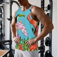 thumbnail image 5 of Daiia Tropical Jungle Flamingo Printed Men's Quick Dry Fit Muscle Tank Top Slim-Fit Tank Workout Tank Top Lightweight Sports Tank Top-Medium, 5 of 7