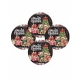 thumbnail image 7 of 15 Inch Round Placemats Set of 4, Christmas Cats Non Slip Heat Insulation PP Table Mats, XmasTree Winter Gifts Floral Brown Wooden Washable Place Mats for Kitchen Dining Party Table Decor, 7 of 7