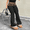 Coffee Brown, variant on Leopard Print Patchwork Womens Leggings Casual Solid Color Flare Pants Wide-Waist Fold-Over Ruched Slim Fit 2026