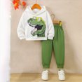 thumbnail image 2 of yboeqw Toddler Boys Hoodies and Pants Outfit Set Dinosaur Print Hooded Sweatshirt and Jogger Sweatpant Children's 2 Piece Set,Size 3-4 Years, 2 of 9