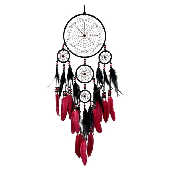 Barhoo Large Handmade Dream Catchers Wall Decor with Feathers and Beads - Bohemian Style Wall Hanging Ornament for Bedroom, Living Room, and Home Decor, Symbol of Luck and Beauty