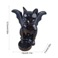 thumbnail image 3 of Halloween Black Cat Ceramic Candle Holder, Gothic Cat Wing Candlestick Cup, Spooky Festive Tea Light Holder for Bedroom Living Room Mantel Shelf Home Halloween Party Tabletop Decoration, Black,A, 3 of 6