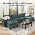 thumbnail image 2 of Sophia&William 87.5"L Convertible Sectional Sofa Couch, Modern Chenille Couch 2-Seat Sofa Modular with 2 Pillows for Living Room,Green, 2 of 10
