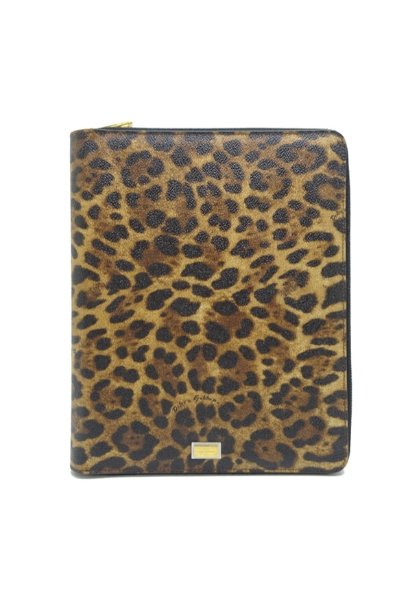 Pre-Owned Dolce & Gabbana D&G Clutch Bag, Women's Handbag, Leather, Leopard Print (Good)