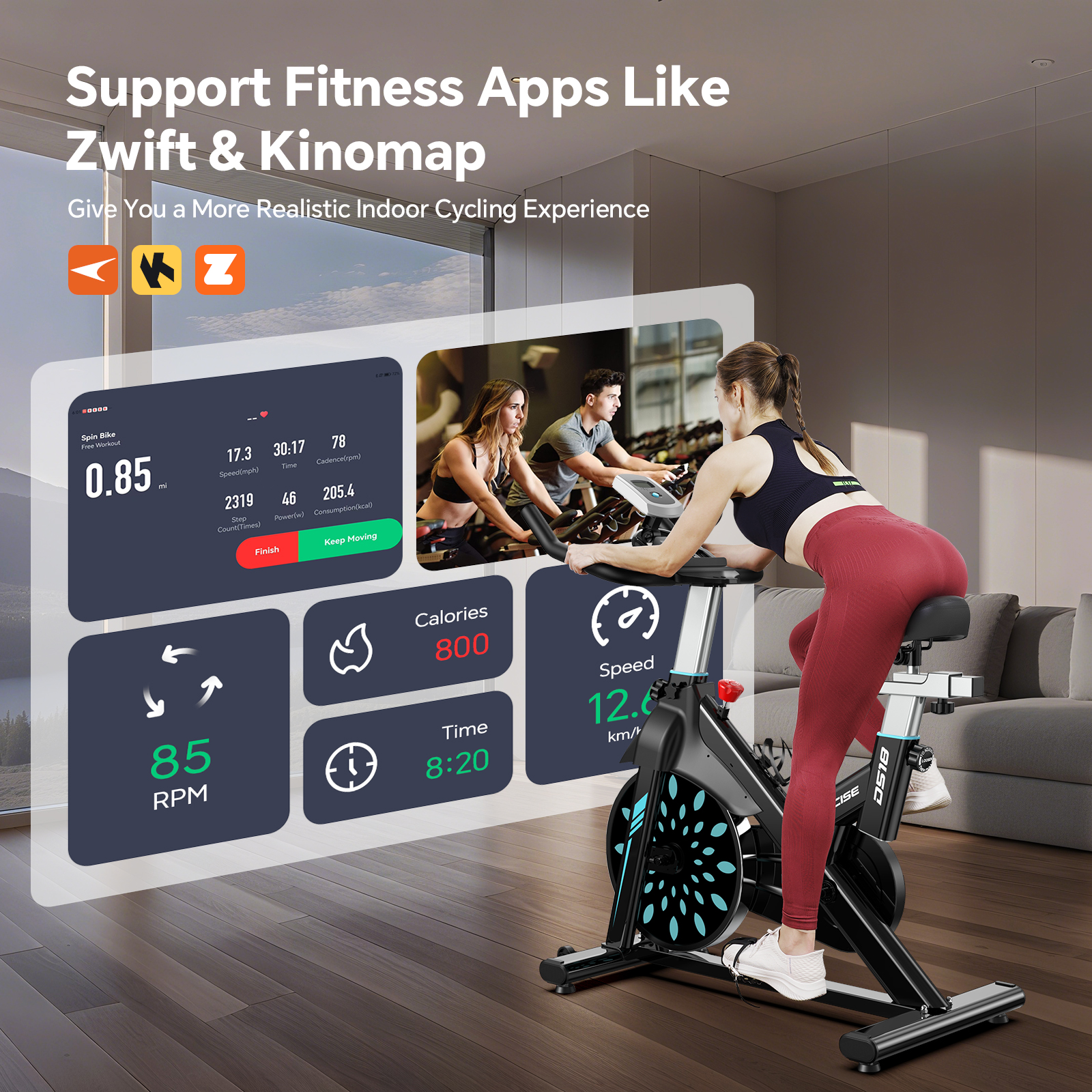 Pooboo Professional Magnetic Indoor Cycling Stationary Bike photo 2