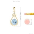 thumbnail image 3 of ANGARA Natural 1.12 ct Aquamarine Knotted Heart Pendant with Diamond in 14K Yellow Gold for Women (Size-7mm) | March Birthstone, Anniversary, Jewelry Gift for Women | Natural Aquamarine Necklace, 3 of 7
