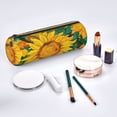 thumbnail image 2 of Disketp Vibrant Sunflower Painting Estuche Organizador de Lápices de Cuero, Estuche de Oficina con Cremallera para Bolígrafo y Lápiz, 2 of 6