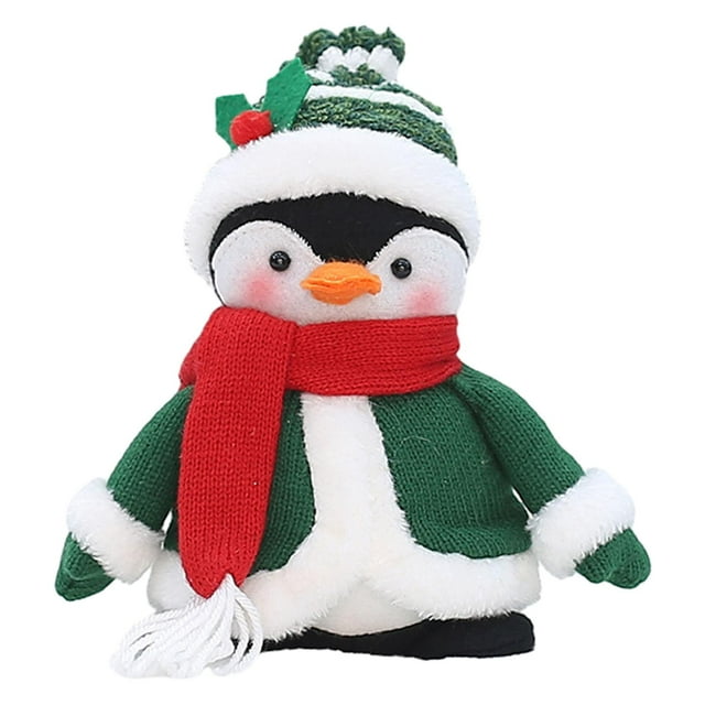 segolike Décoration de Poupée de Noël Figurine de Noël Collection Table Décor Pingouin