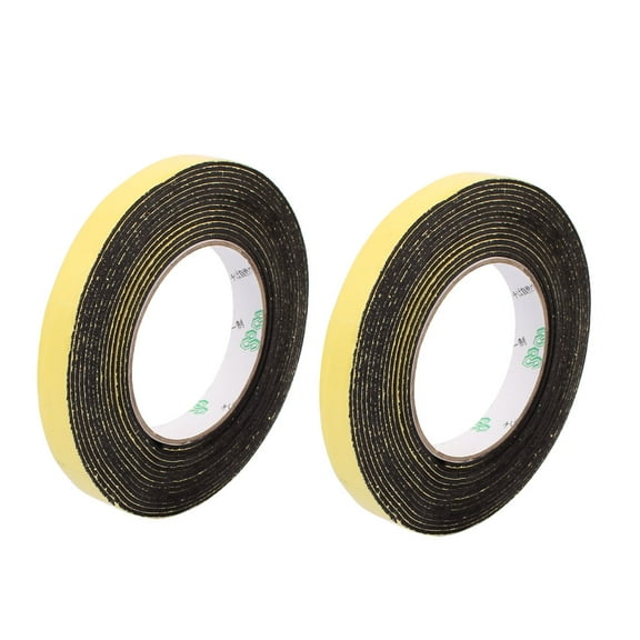 2Pcs 15x2mm Single Sided Adhesive Shockproof Anti-noise Foam Tape 5M Long