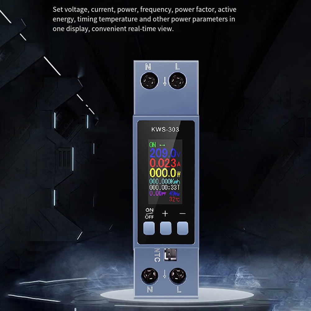 KWS-303 MultiFunctional Din Rail AC Power Meter 40A Smart Voltage Current Meter